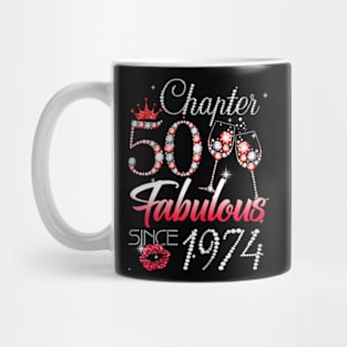 Chapter 50 Fabulous Since 1974 50th Birthday Queen Diamond Mug